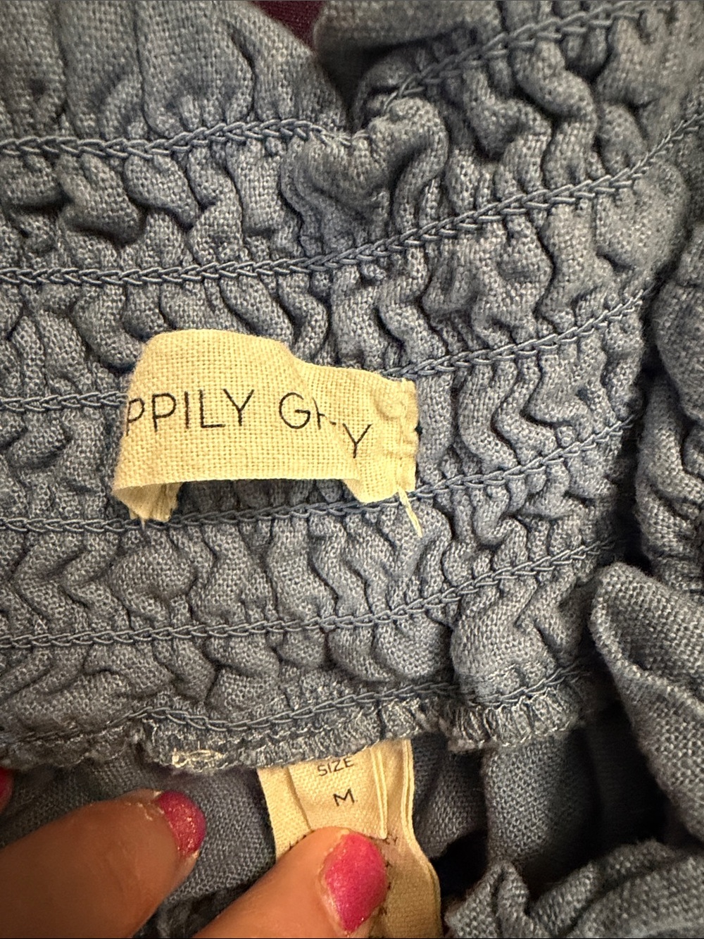 Wide Leg Cargo Pants in Slate Blue - Comfortable High-Waist Style - Picture 2 of 2